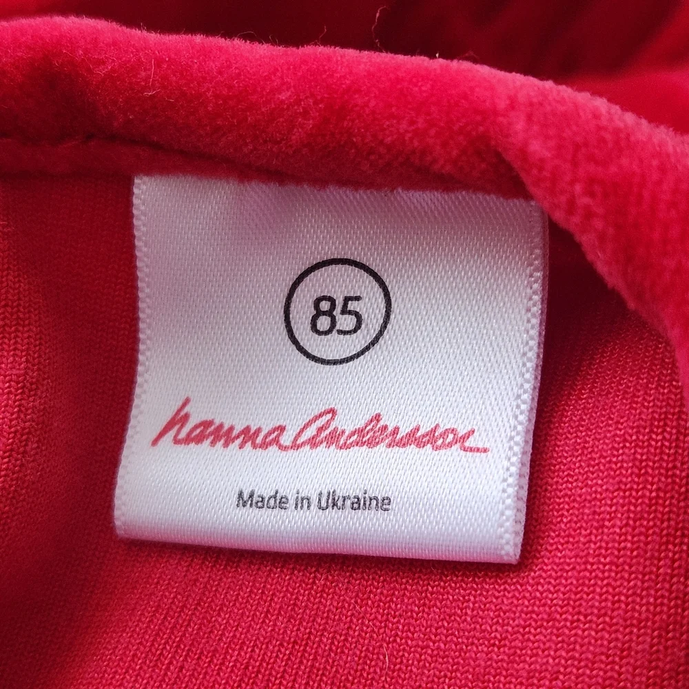Hanna Andersson Red Dress Size 75 cm / 12-18 mos Drop Waist Long Sleeves Bow